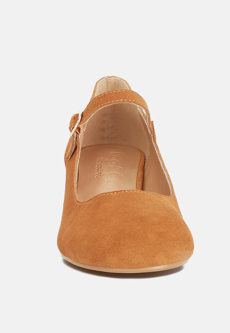 Dallin Suede Block Heel Mary Janes By Ruw