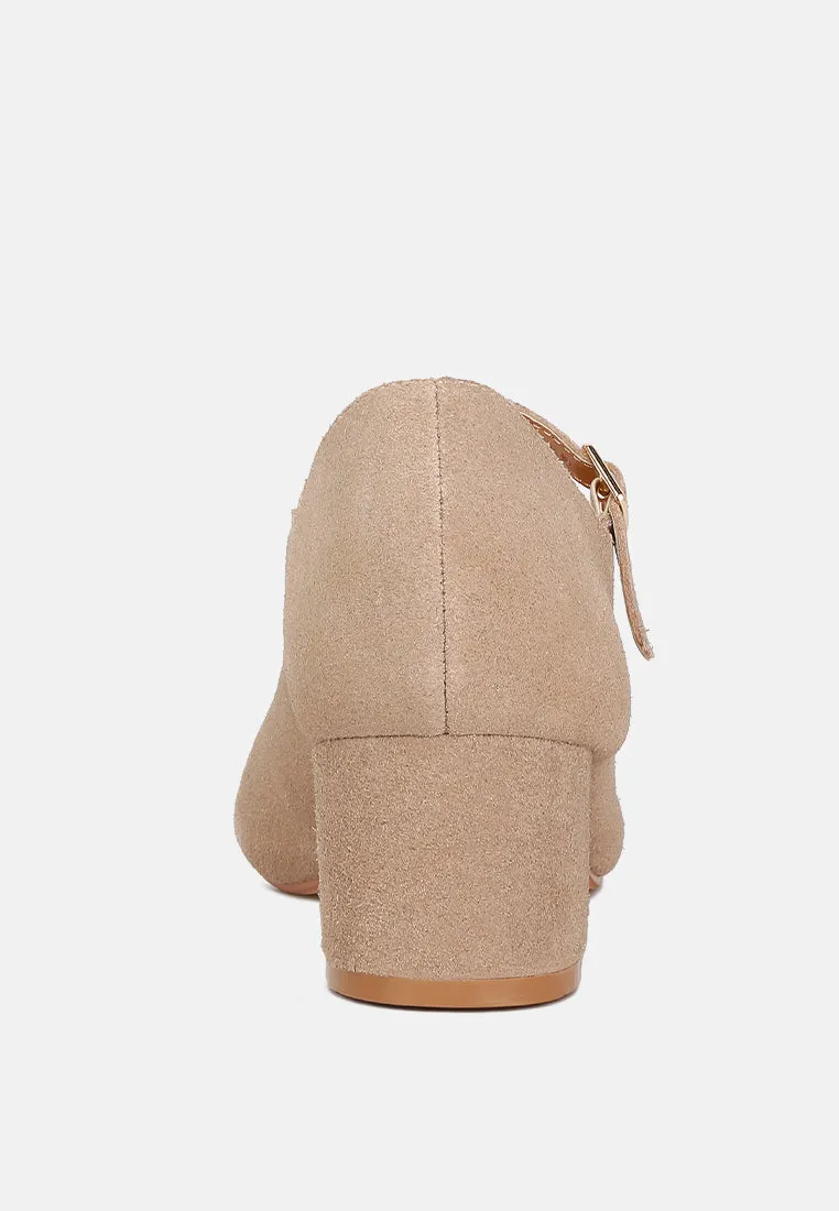 Dallin Suede Block Heel Mary Janes By Ruw