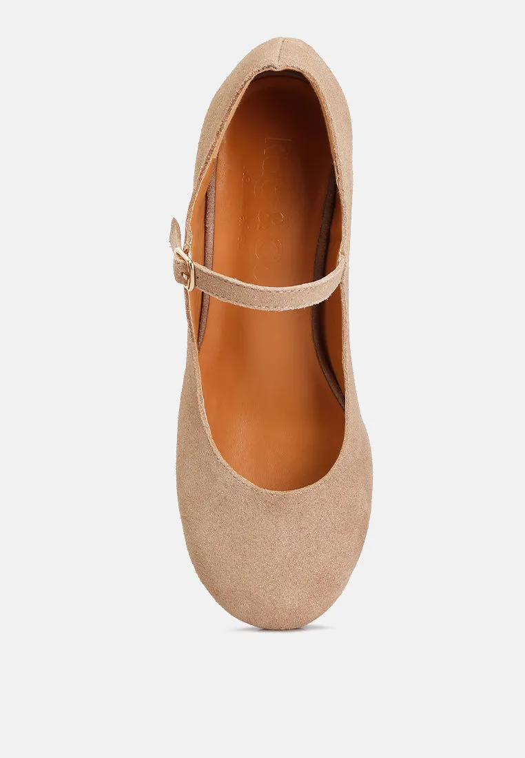 Dallin Suede Block Heel Mary Janes By Ruw