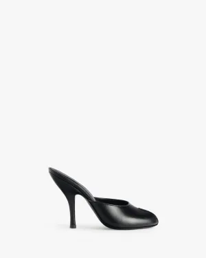 Date Mule in Black Leather