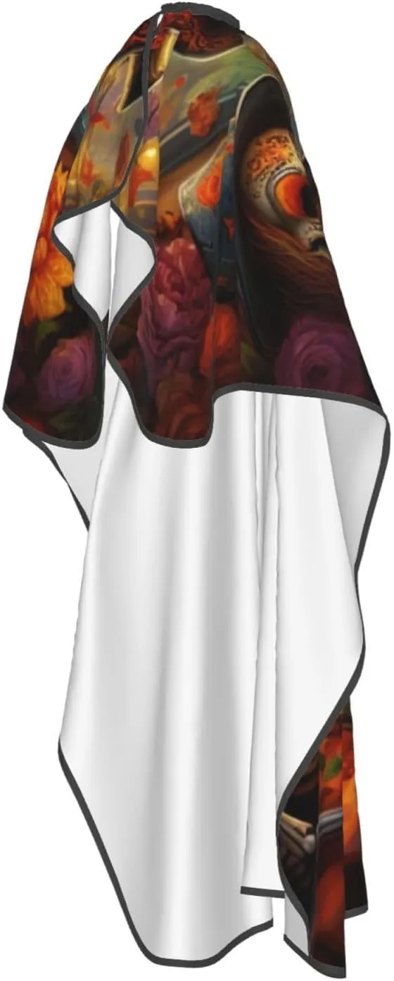 Day of The Dead Rose Sugar Skull Barber Cape with Adjustable Buckle Hair Cutting Salon Cape for Unisex, Perfect for Hairstylists