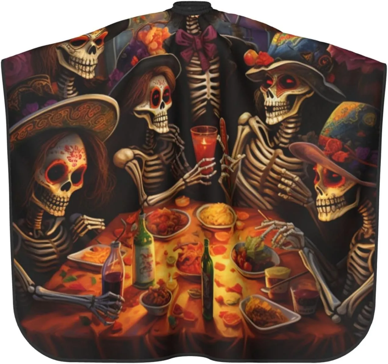 Day of The Dead Rose Sugar Skull Barber Cape with Adjustable Buckle Hair Cutting Salon Cape for Unisex, Perfect for Hairstylists