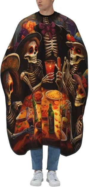 Day of The Dead Rose Sugar Skull Barber Cape with Adjustable Buckle Hair Cutting Salon Cape for Unisex, Perfect for Hairstylists