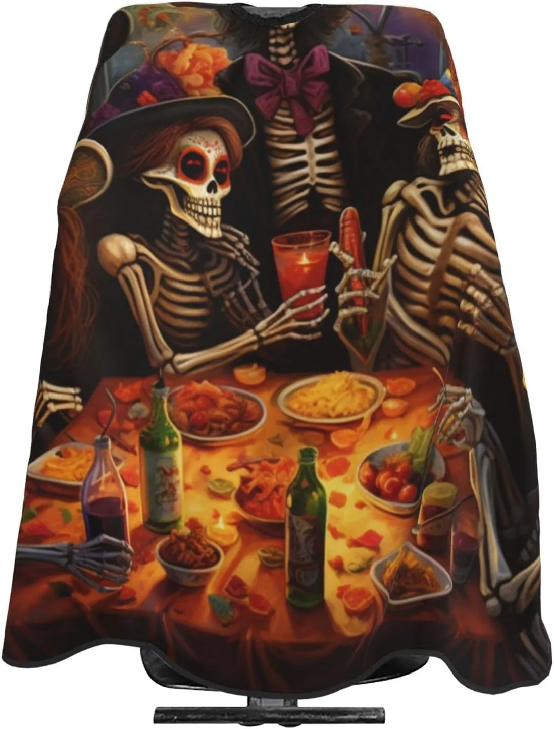 Day of The Dead Rose Sugar Skull Barber Cape with Adjustable Buckle Hair Cutting Salon Cape for Unisex, Perfect for Hairstylists