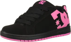 DC -girls Court Graffik Skate Shoe, Black/Pink, 11.5 Big Kid US