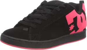 DC womens Court Graffik Low Top Casual Skate Shoe, Black/Hot Pink, 10.5 US
