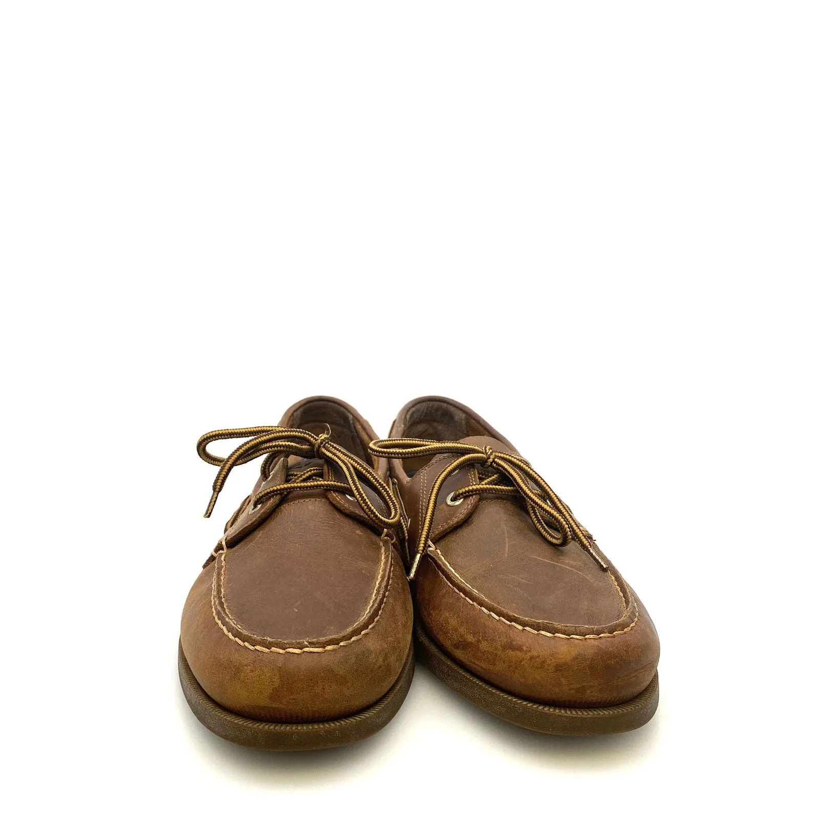Dockers Mens Size 13M Brown Leather Castaway Lace-Up Boat Shoes