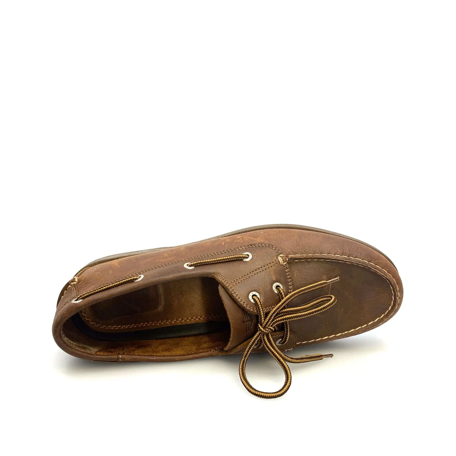 Dockers Mens Size 13M Brown Leather Castaway Lace-Up Boat Shoes