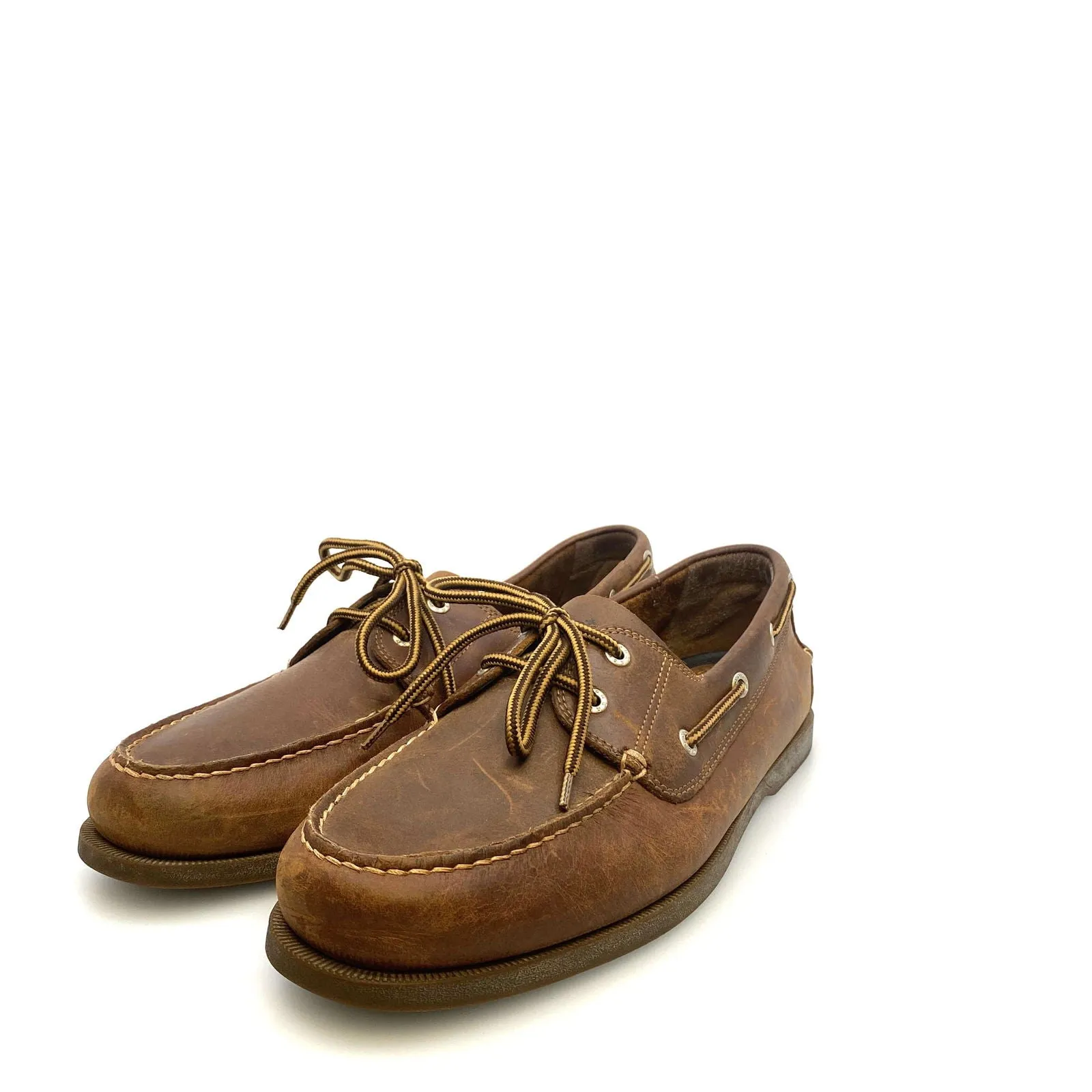 Dockers Mens Size 13M Brown Leather Castaway Lace-Up Boat Shoes
