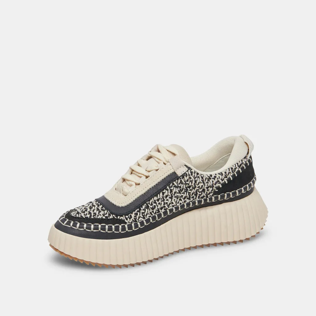 Dolen Sneakers- Black and White Woven