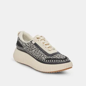 Dolen Sneakers- Black and White Woven
