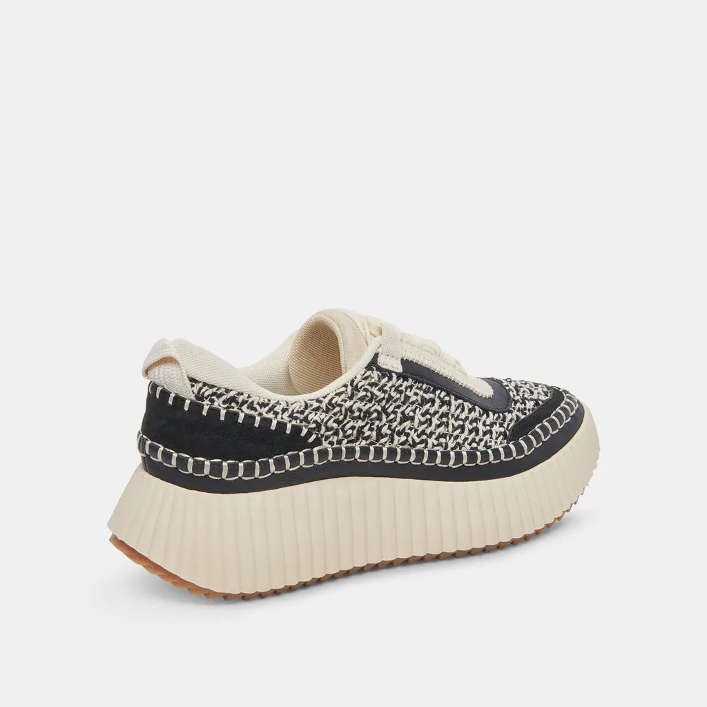 Dolen Sneakers- Black and White Woven