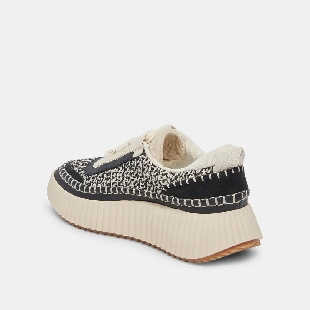 Dolen Sneakers- Black and White Woven