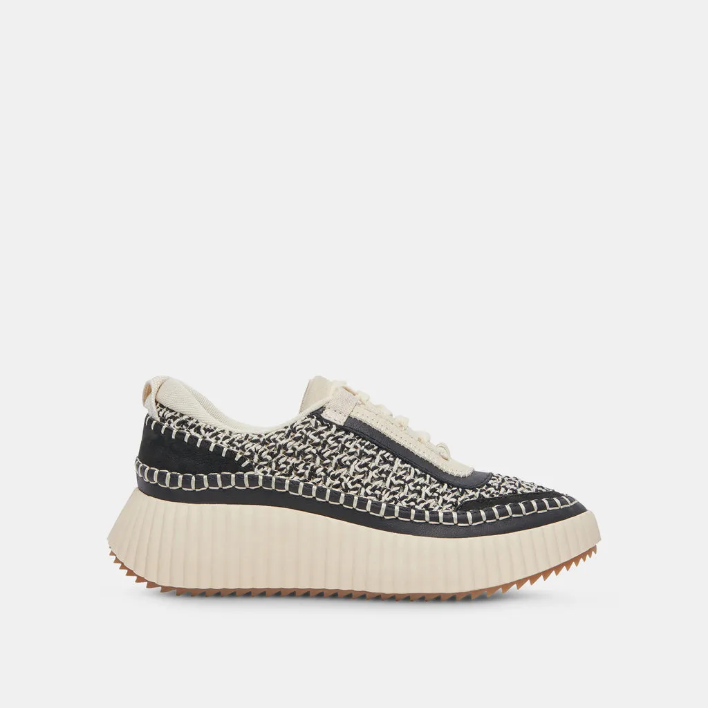 Dolen Sneakers- Black and White Woven