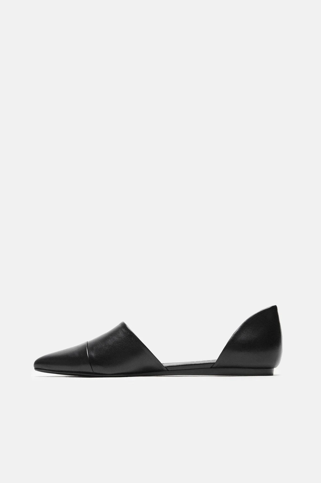 D'Orsay Flat - Black Lambskin