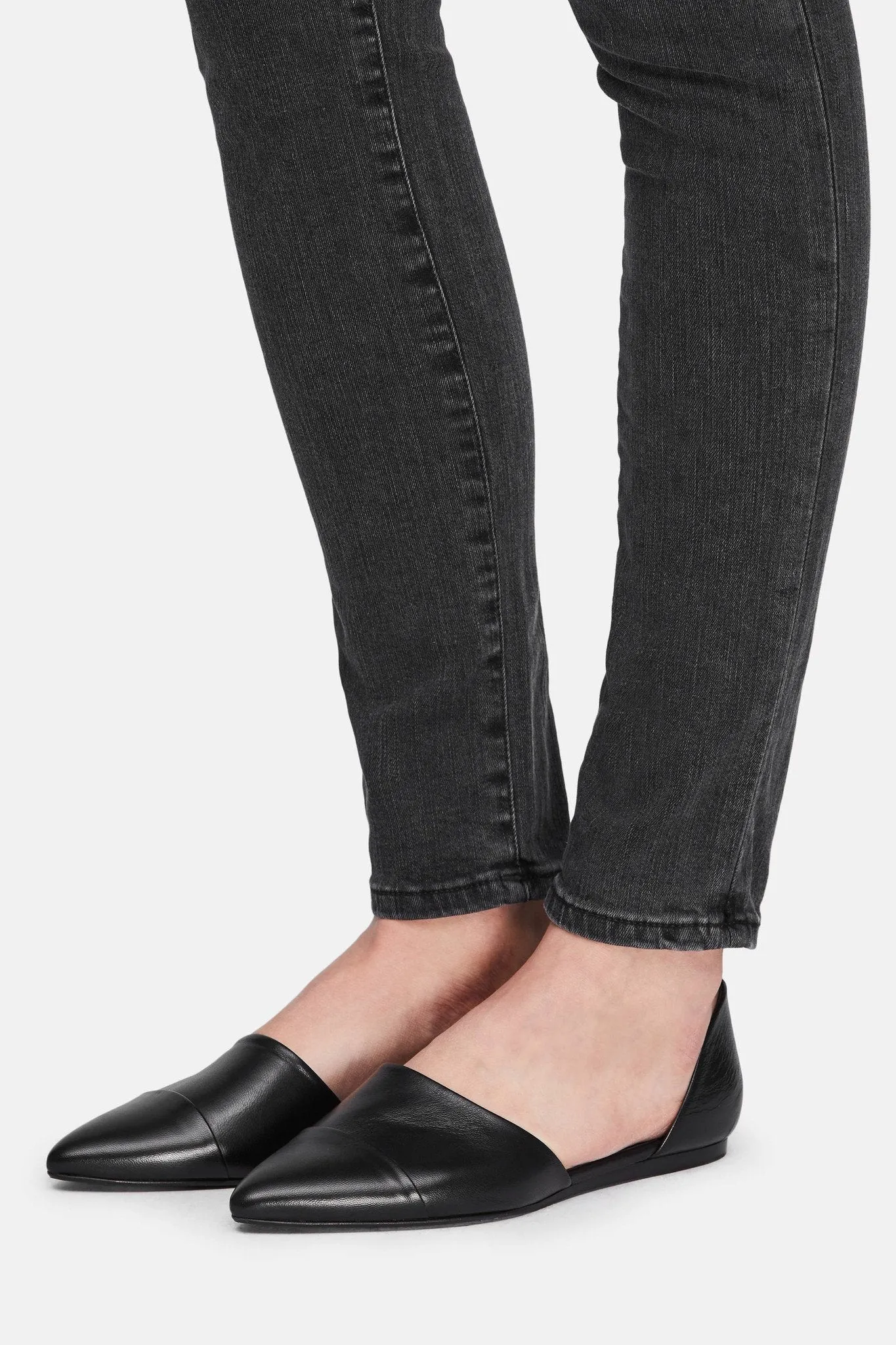 D'Orsay Flat - Black Lambskin