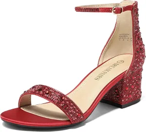 DREAM PAIRS Womens Low-Chunk Low Heel Pump Sandal