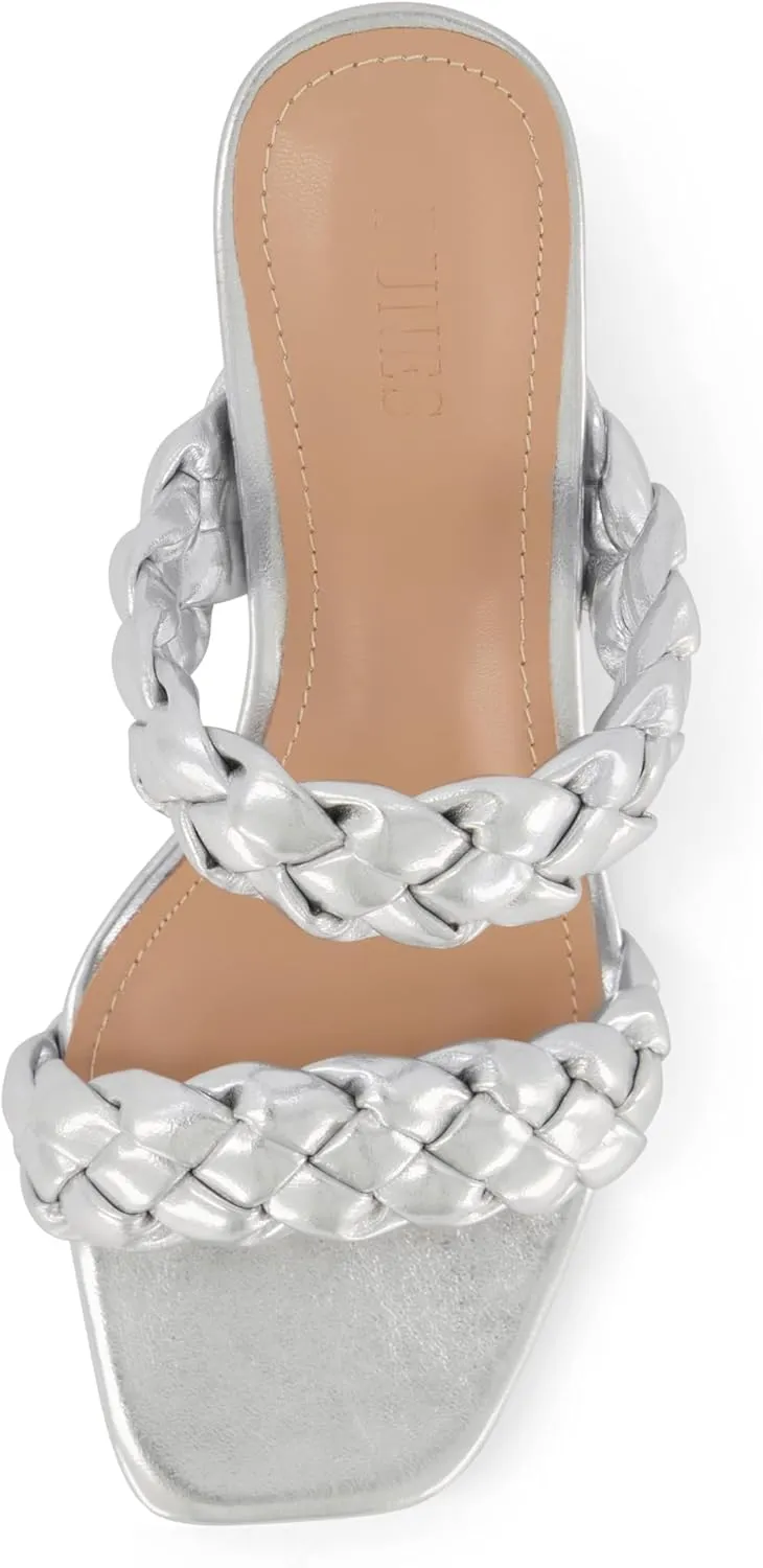 Dunes   CUSHIONAIRE Technology Women's Iris braided Heel Sandal  Memory Foam and Wide Widths Available