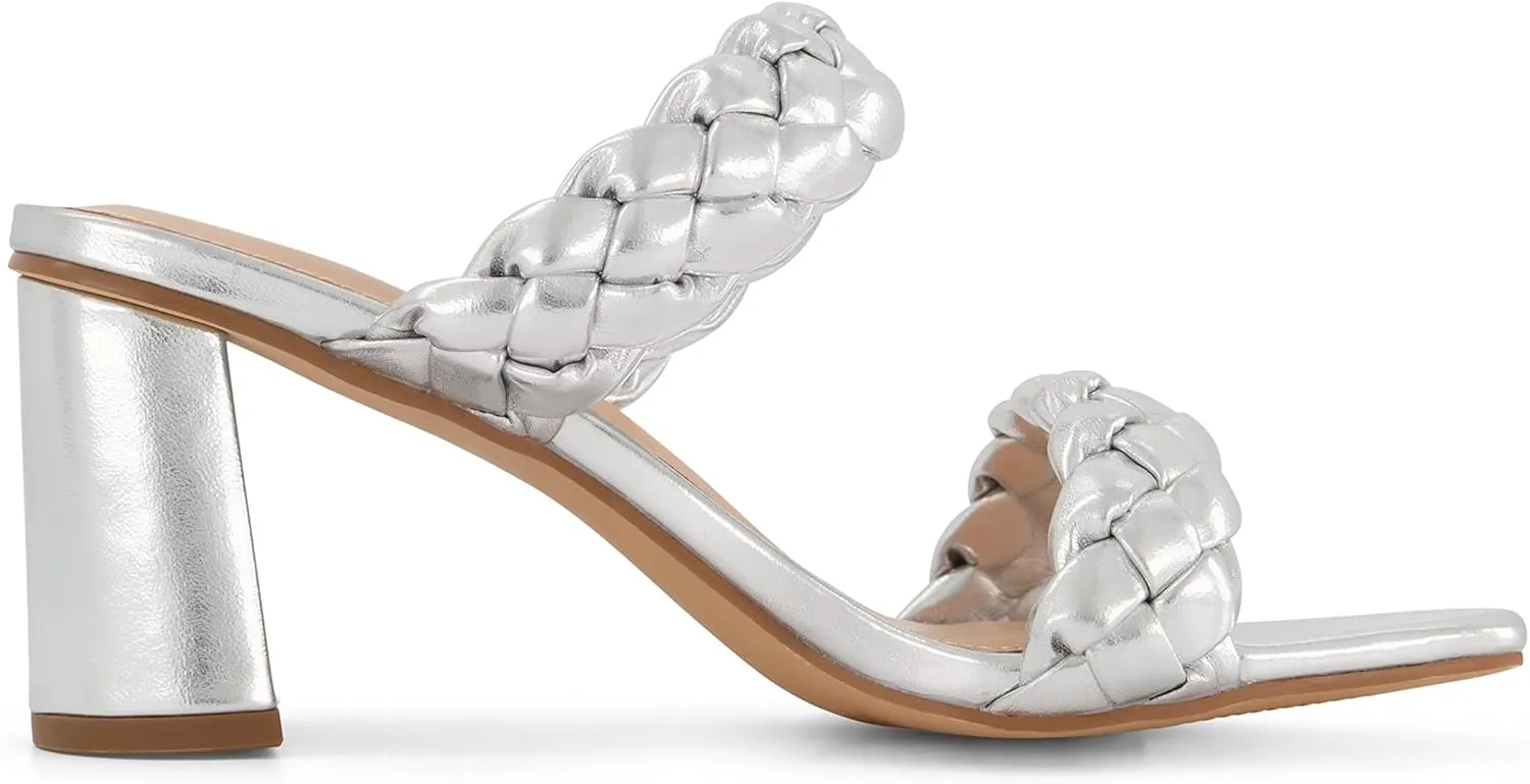 Dunes   CUSHIONAIRE Technology Women's Iris braided Heel Sandal  Memory Foam and Wide Widths Available