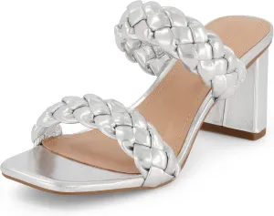 Dunes   CUSHIONAIRE Technology Women's Iris braided Heel Sandal  Memory Foam and Wide Widths Available