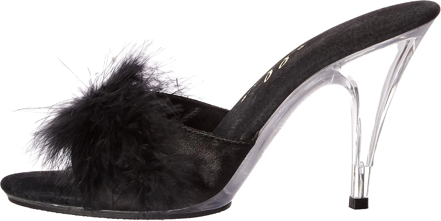 Ellie Shoes 4" Heel Maribou Slippers