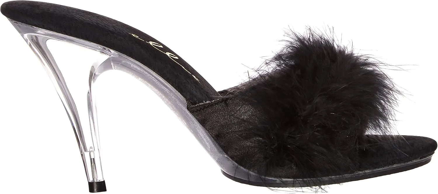 Ellie Shoes 4" Heel Maribou Slippers