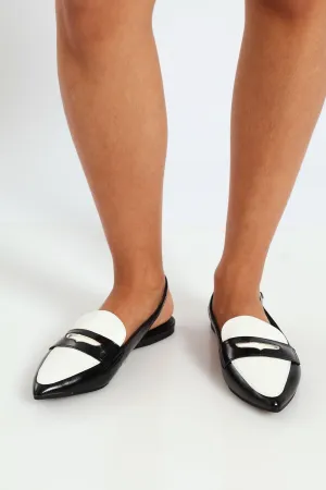 Elodiee Slingback Push In Mule-Black/White