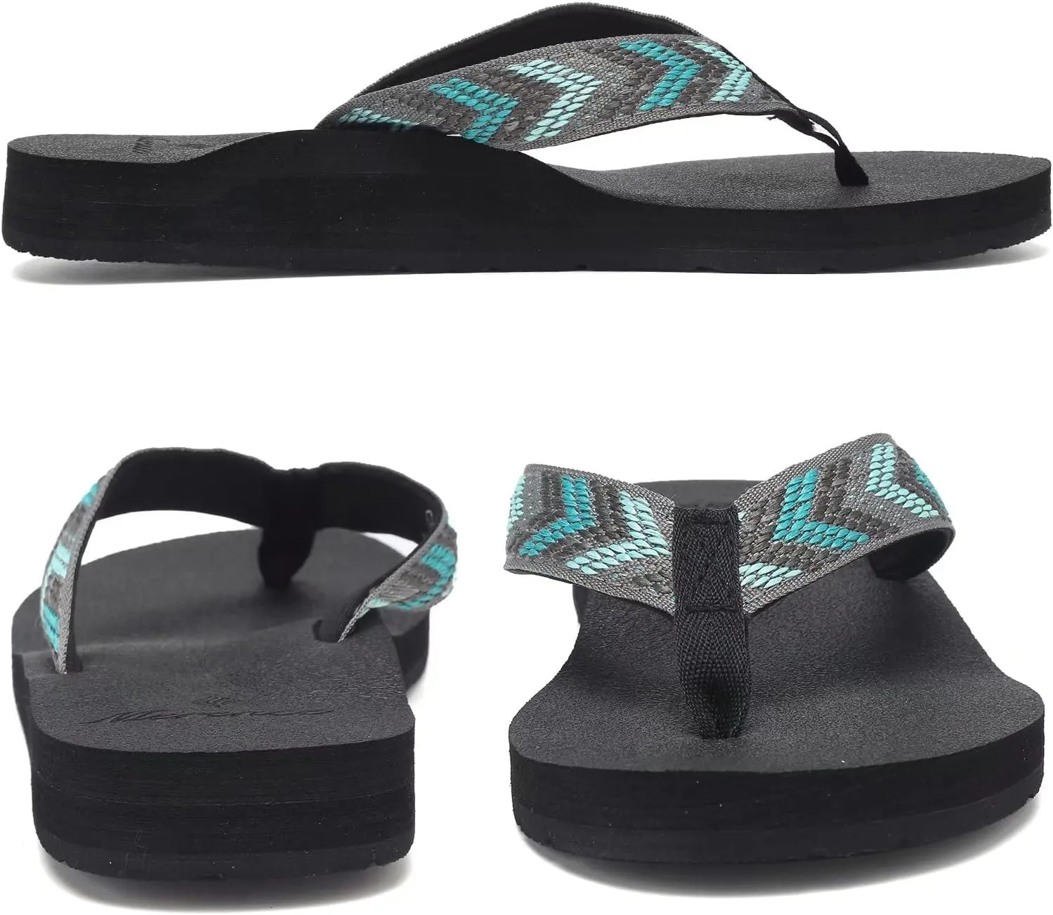 EQUICK Women's Flip Flops Arch Support Yago Mat Insole Sandal Casual Slipper Outdoor and Indoor-U219SLT003-N