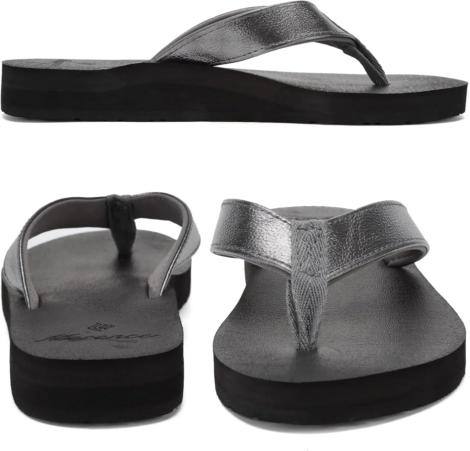 EQUICK Women's Flip Flops Arch Support Yago Mat Insole Sandal Casual Slipper Outdoor and Indoor-U219SLT003-N
