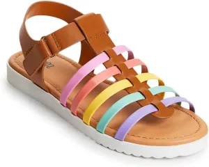 FabKids Girls Gladiator Sandals Braided Strappy Flats Sandal Summer Open Toe Holiday Party Dress Shoes for Toddler Little Kid Big Kid