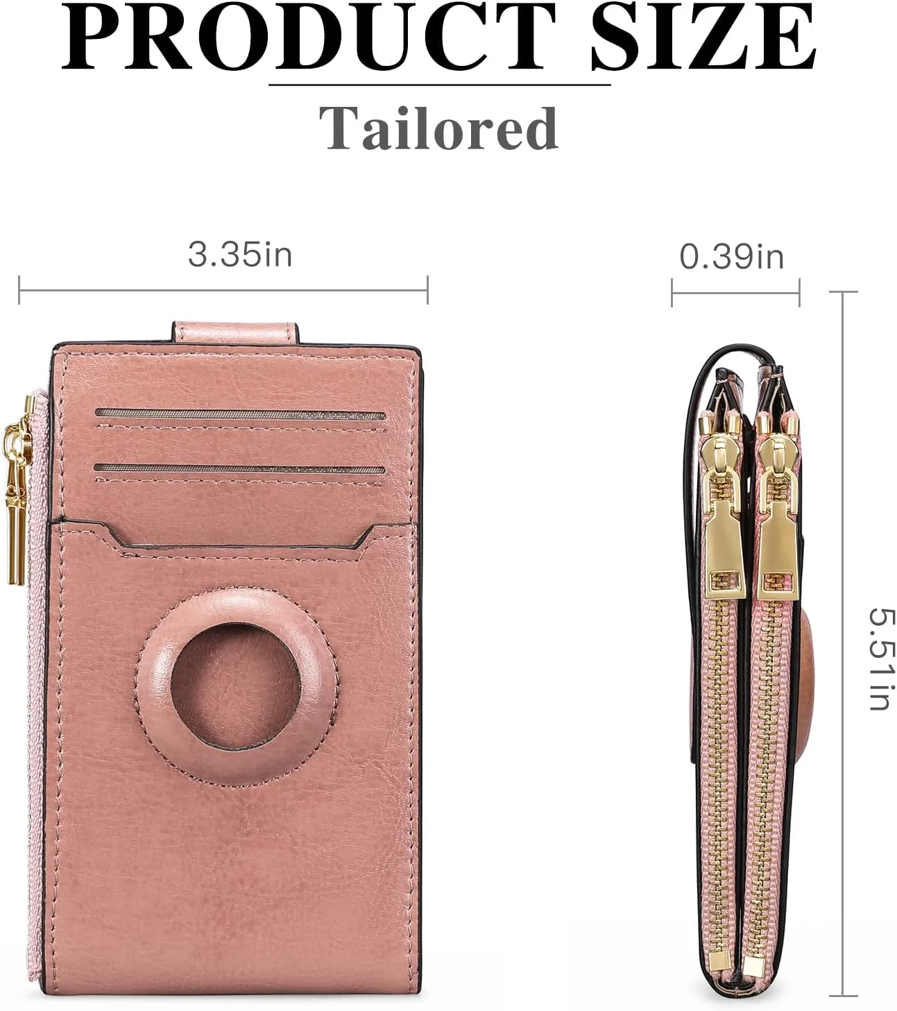 FALAN MULE Womens AirTag Wallet Genuine Leahter Bifold Credit Card Holder with Built-in Integrated Case for AirTag