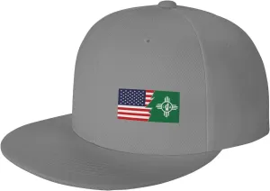 Flag of Lea County, New Mexico and America Baseball Cap for Men Women Snapback Hat Hip Hop Style Flat Bill Hats