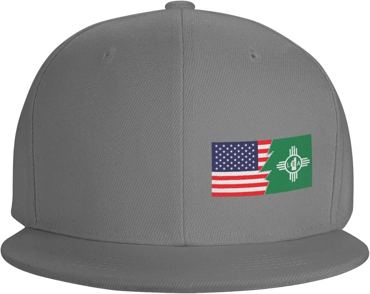 Flag of Lea County, New Mexico and America Baseball Cap for Men Women Snapback Hat Hip Hop Style Flat Bill Hats