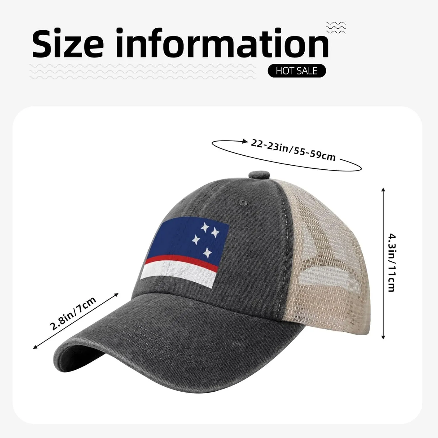 Flag of Patagonia Baseball Cap Women Men Mesh Back Denim Hat Vintage Trucker Hats Dad Caps