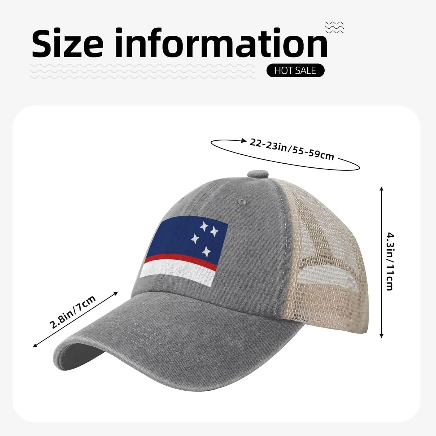 Flag of Patagonia Baseball Cap Women Men Mesh Back Denim Hat Vintage Trucker Hats Dad Caps
