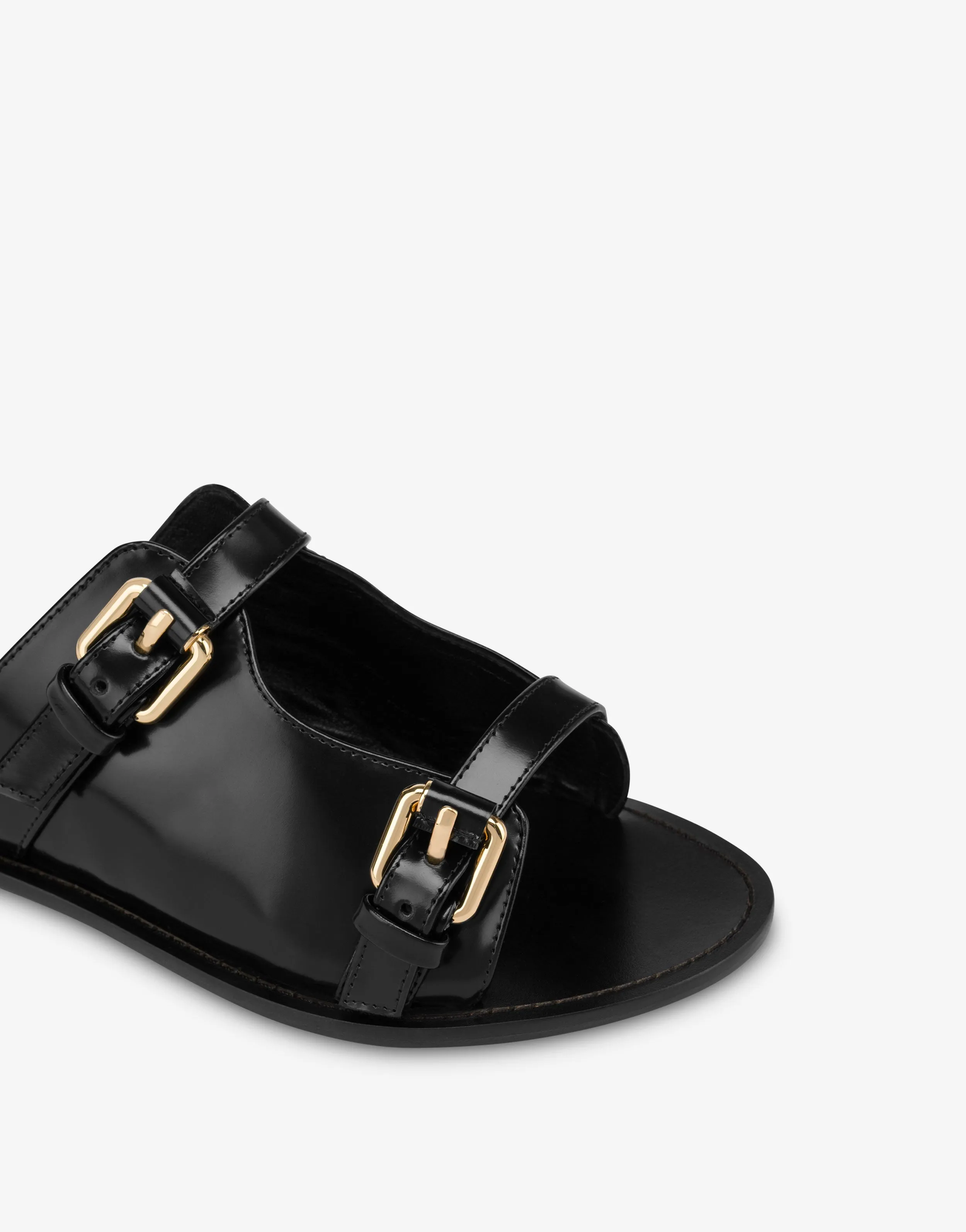 Flat Moschino Buckle Sandals