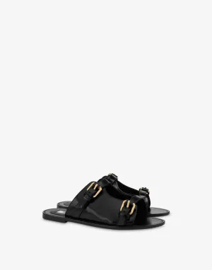 Flat Moschino Buckle Sandals