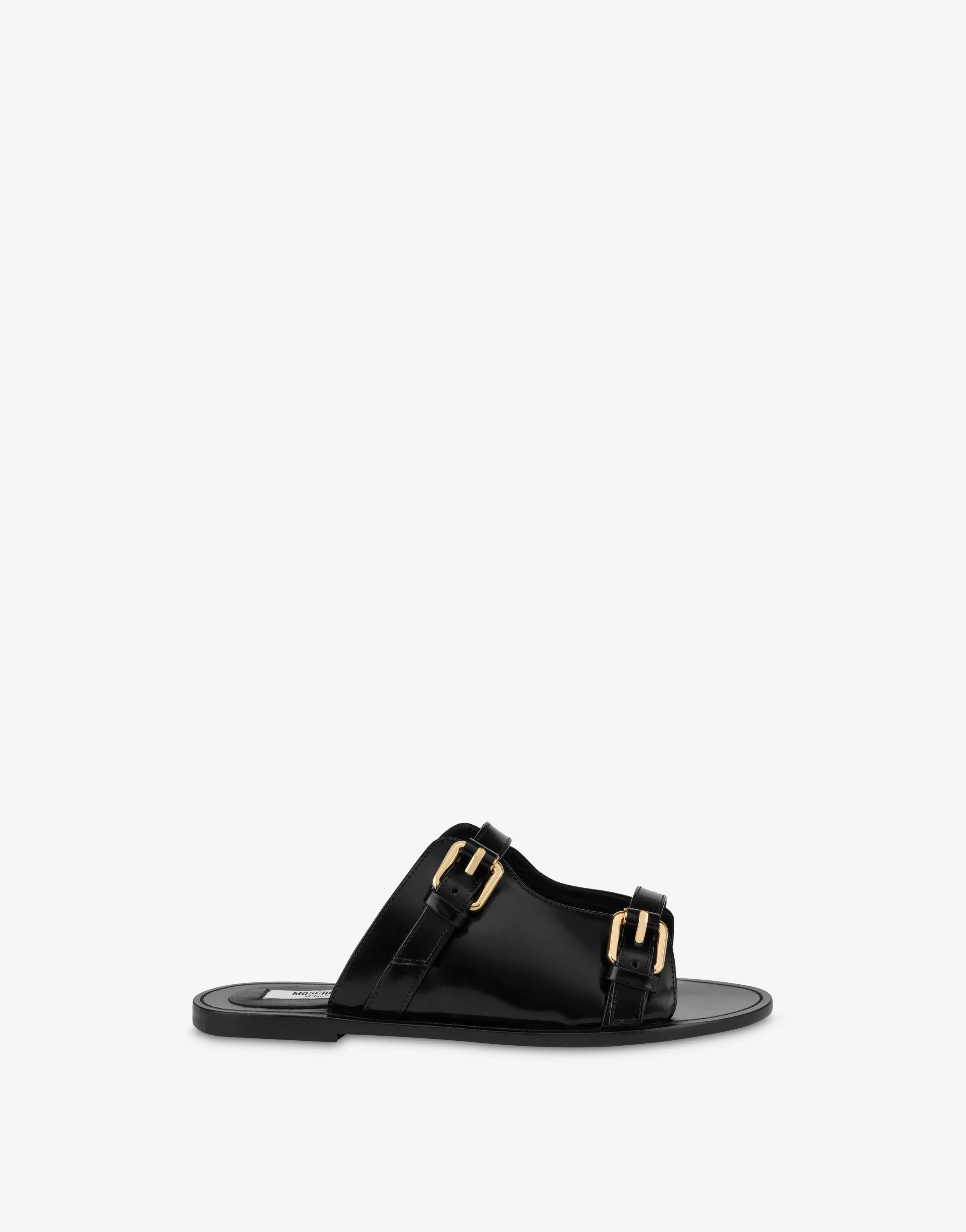 Flat Moschino Buckle Sandals