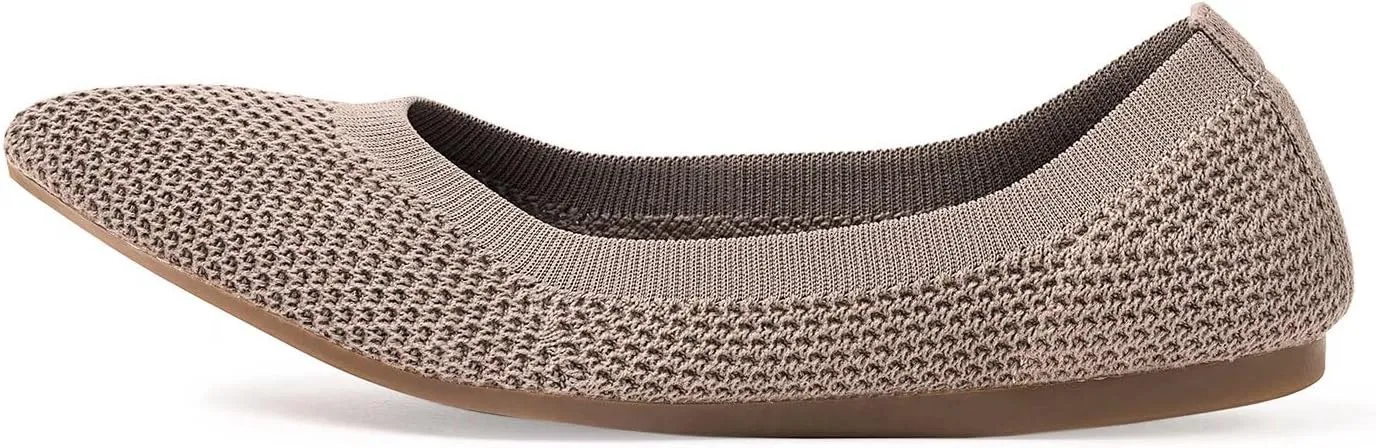 Frank Mully Womens Pointed Toe Flats Knit Dress Shoes Comfort Women Shoes Slip On Shoes for Woman Classic Softable Shoes Low Wedge