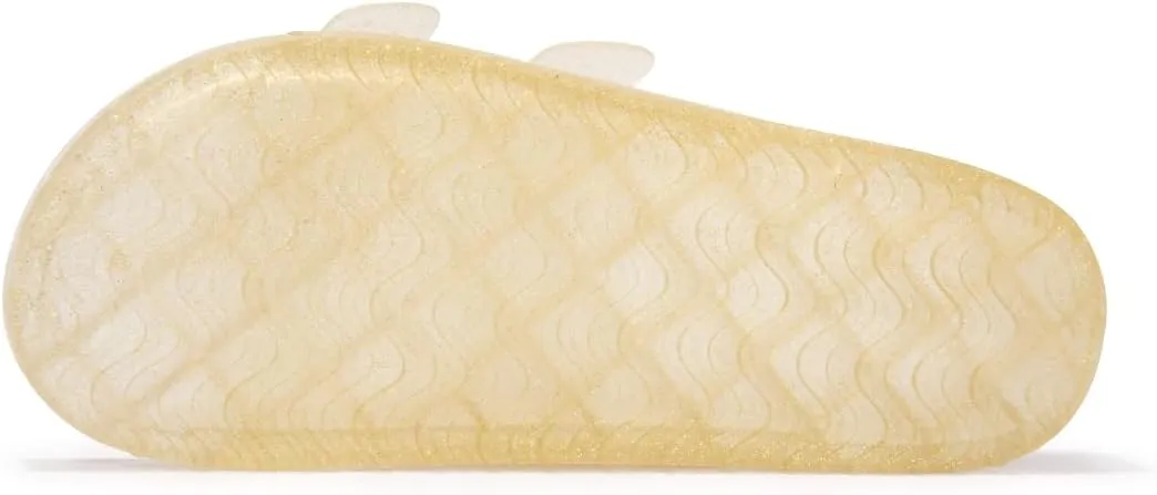 FUNKYMONKEY Women's Comfort Slides Double Buckle Adjustable Plastics Flat Sandals