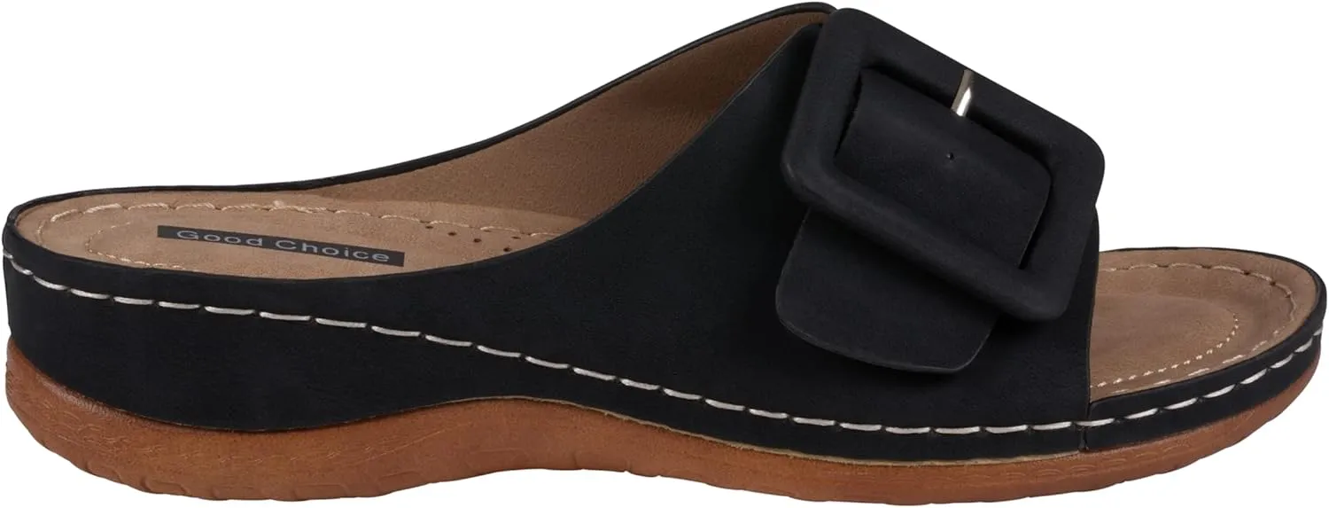 G.C. Shoes Women's Hamden Buckle open toe Flatform Sandals