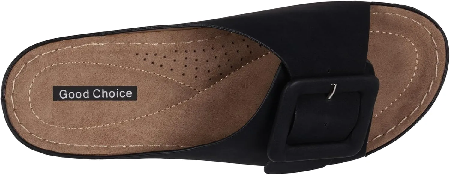 G.C. Shoes Women's Hamden Buckle open toe Flatform Sandals