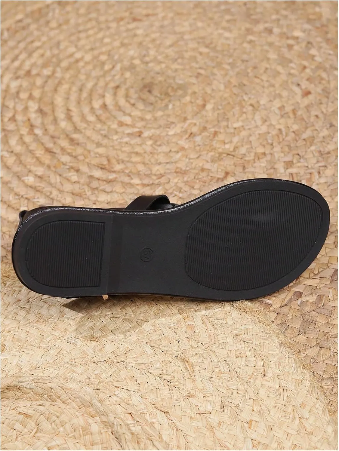 GORGLITTER Women's Gladiator Strap Sandals Flip Flops Fisherman Buckle Thong Sandals Open Toe Ankle Strap Flat Slides
