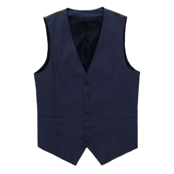 Grey Men's V-Neck Single Breasted Suit Vest