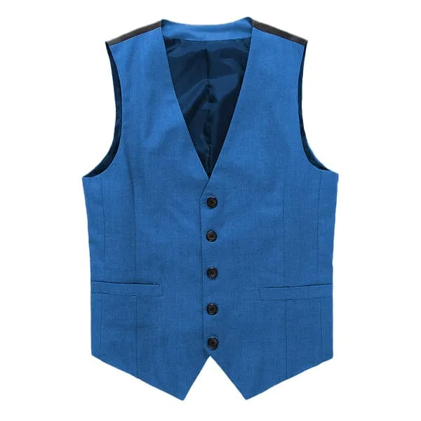 Grey Men's V-Neck Single Breasted Suit Vest
