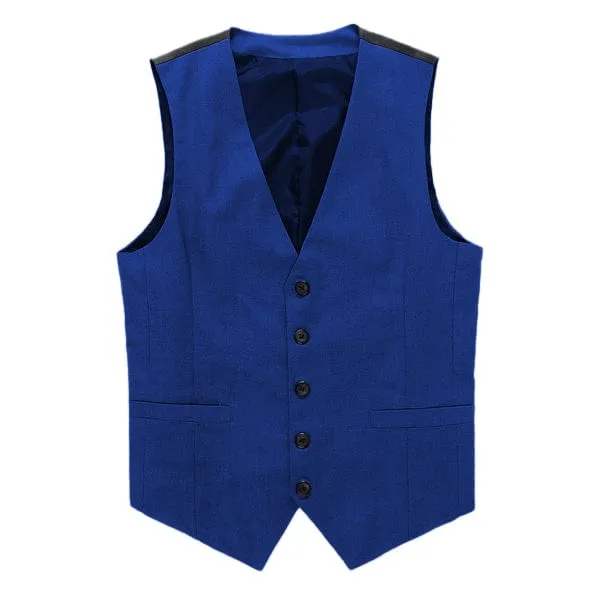 Grey Men's V-Neck Single Breasted Suit Vest