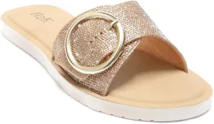 H2K Womens Open Toe Ring Buckle Flat Fashion Casual Dress Sandals Fancy Shoes Megan
