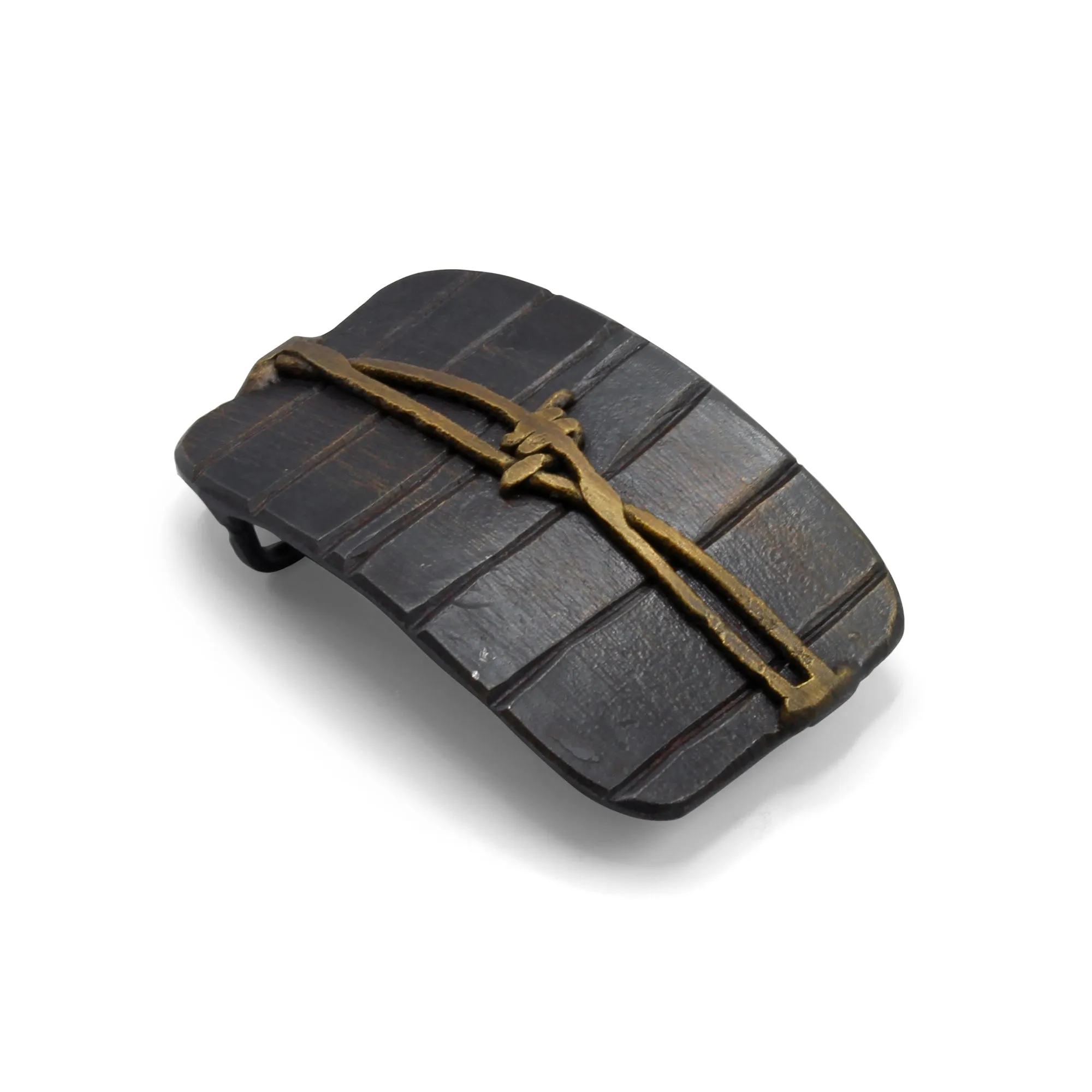 Handmade Mild Steel Barbed Wire Fence Post Texture Buckle - Medium 40mm