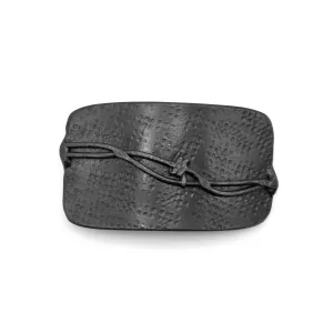 Handmade Mild Steel Barbed Wire Hammer Texture Buckle - Matte Black - Large 40mm