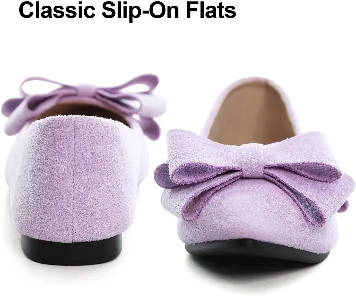Hee grand Flat Shoes for Women Crystals Bowknot Pointed Toe Ballet Flats Comfortable Office Shoes Fashion Dress Shoes